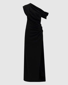 Simkhai Черное платье Kally на одно плечо с разрезом 5251171Q