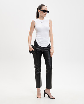 Twinset Чорні шкіряні штани 261TP2011