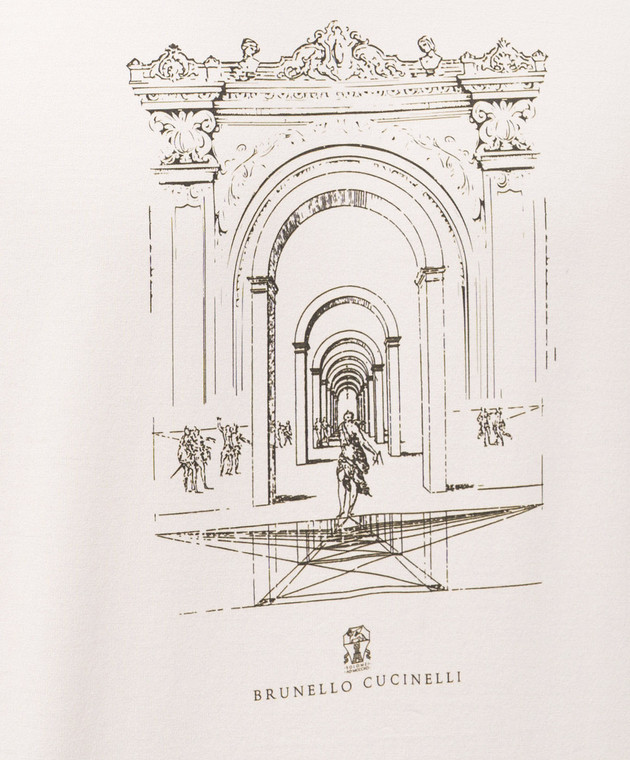 Brunello Cucinelli Футболка цвета айвори в принт M0B138521P изображение 5