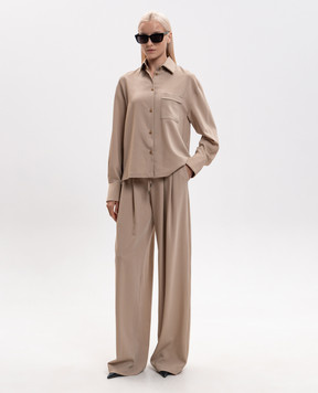 Ermanno Scervino Бежевая рубашка из шерсти D492K387YXJ