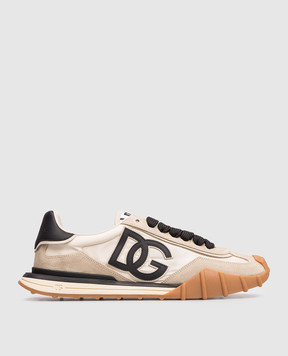 Dolce&Gabbana Бежевые комбинированные кроссовки DG Athletic CS2384AZ862