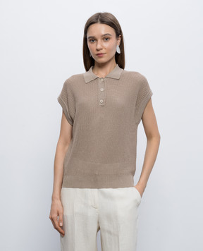 Peserico Коричневый жилет с люрексом S99106F149173H