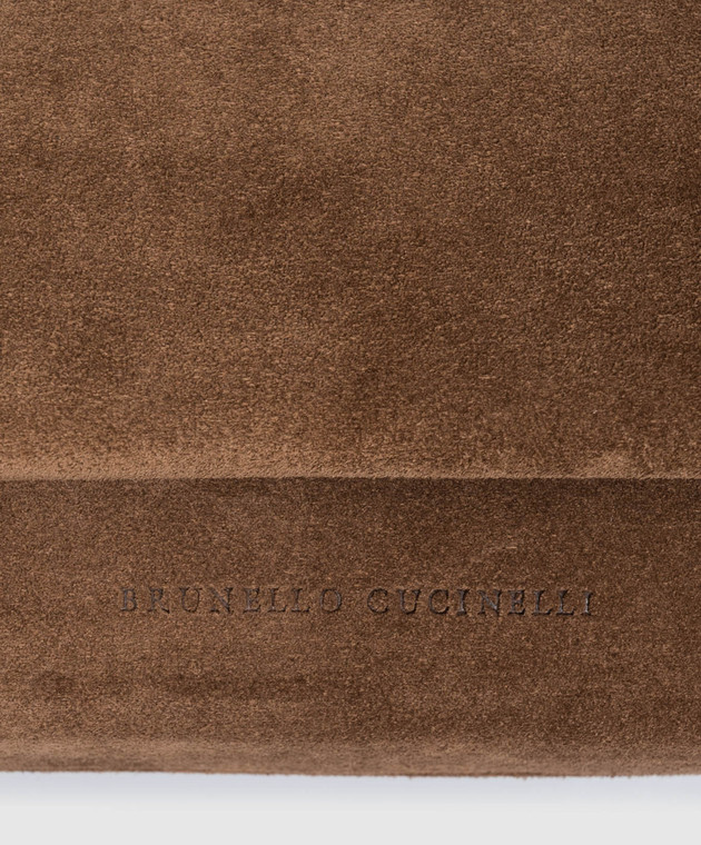 Brunello Cucinelli Коричневий замшевий клатч Essence MBDLB2815 зображення 4