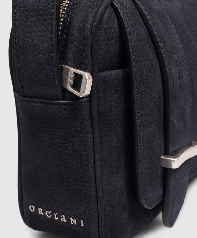 Orciani Синяя сумка из нубука с фактурным логотипом P00759NAB изображение 4