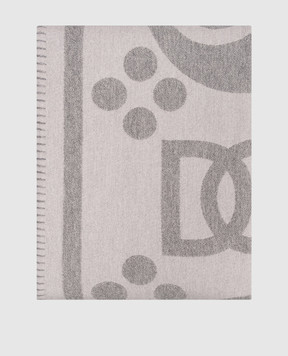 Dolce&Gabbana Сірий плед з вовни з монограмою логотипа DG TCE012TCAN2