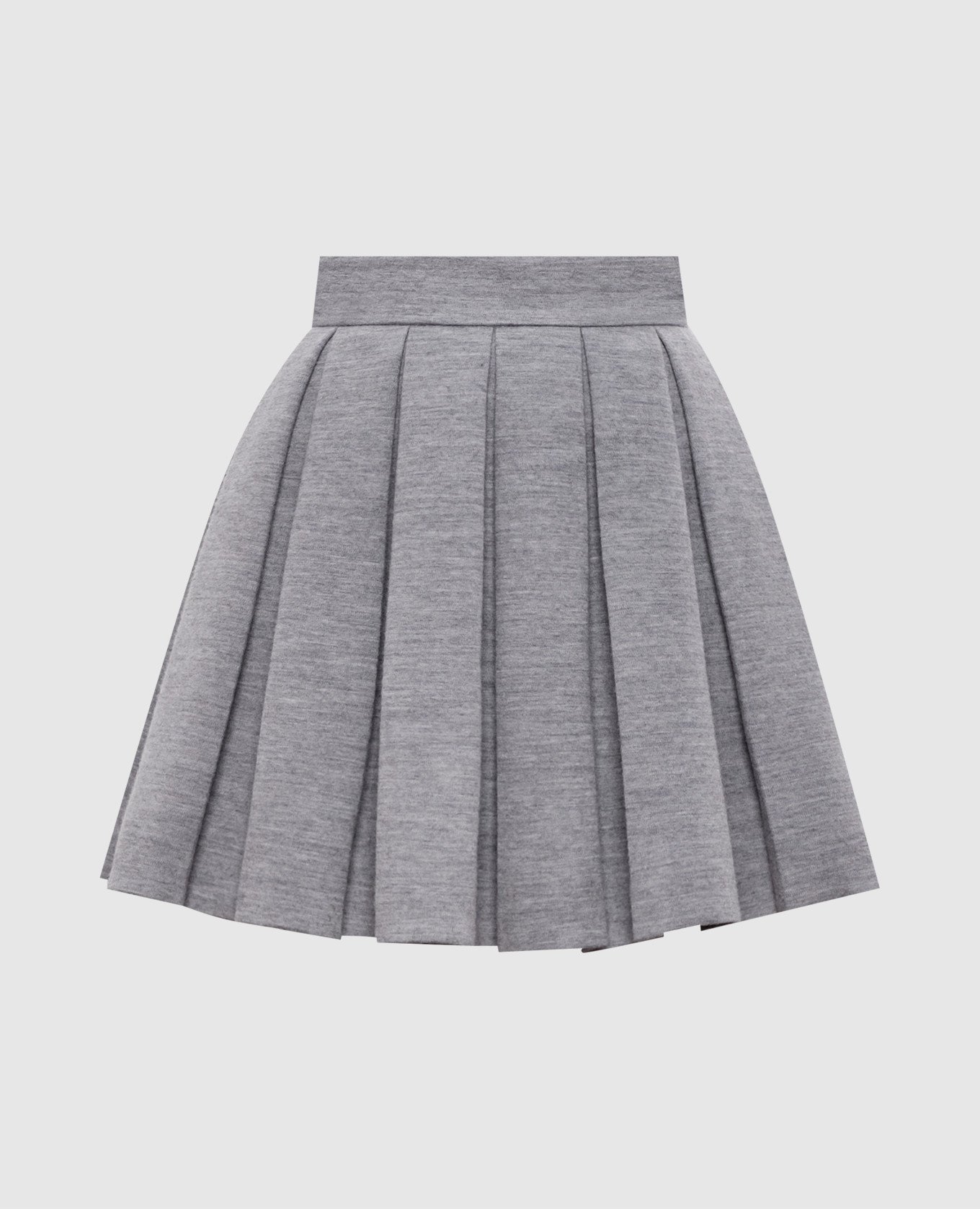Серая меланжевая юбка мини с шерстью