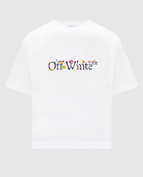 Off-White Біла укорочена футболка з принтом логотипа 2AA090S26JER001