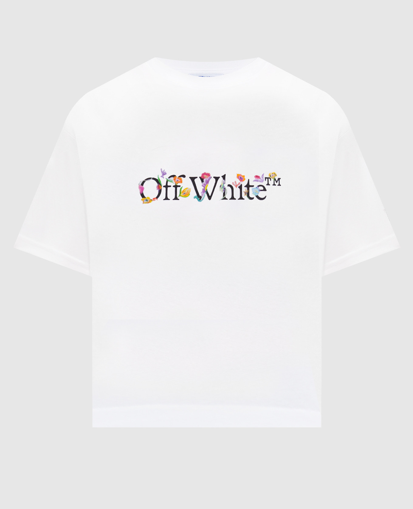 

Белая укороченная футболка с принтом логотипа, Белый, Футболки