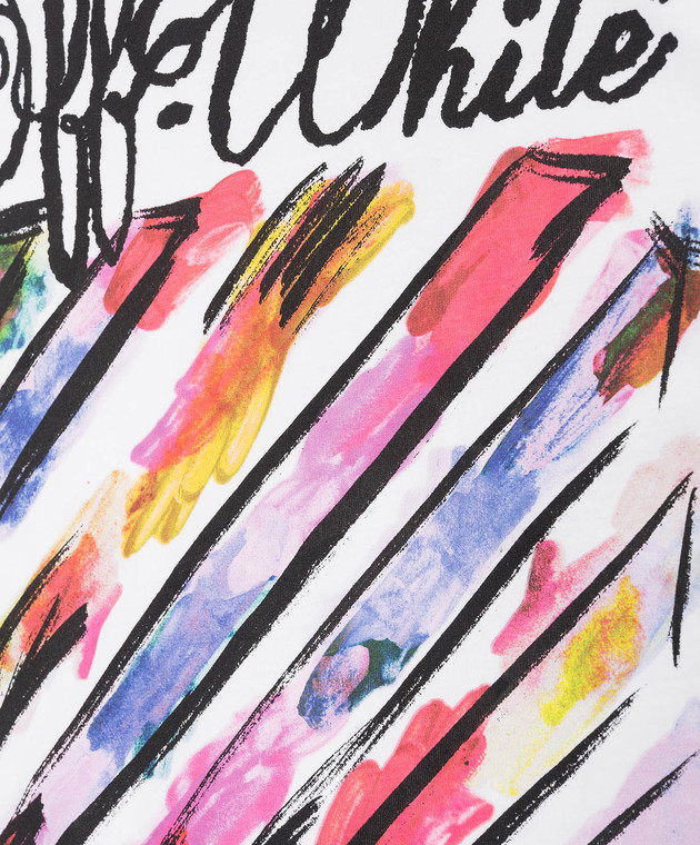 Off-White Дитяча біла футболка з принтом 44GAA001S26J003 зображення 3