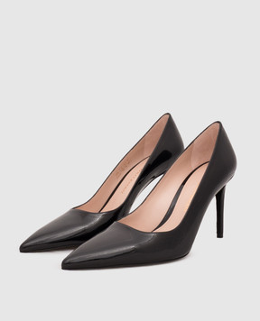 Stuart Weitzman Черные кожаные лакированные туфли POWER SJ950