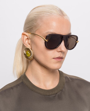 Bottega Veneta Коричневые солнцезащитные очки Knot A002JCVBL80