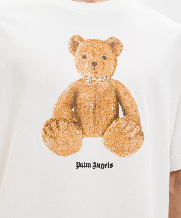 Palm Angels Футболка кольору айворі Bear PMAA109S26JER00A зображення 5