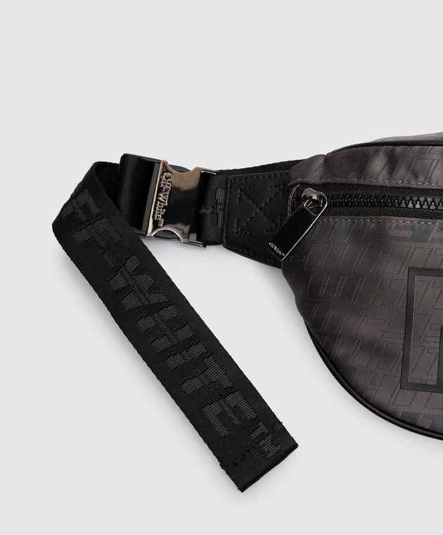 Off-White Сіра поясна сумка у візерунок логотипа OWMNT03F26FB01 зображення 4