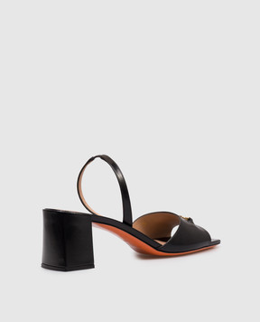 Santoni Чорні шкіряні мюлі WHPQ72055HA2NWLN