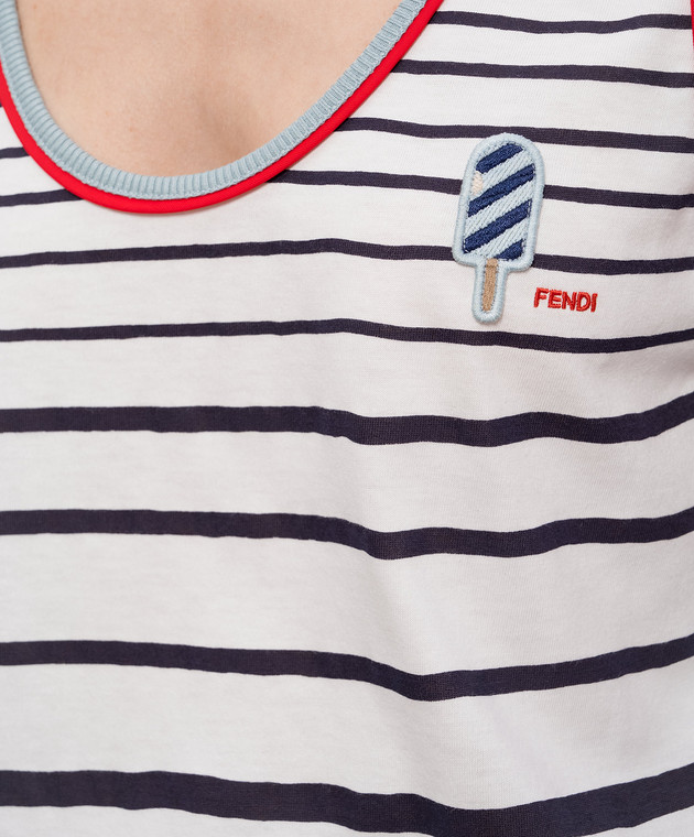 Fendi Біла майка в смужку FS9794AOUO зображення 5