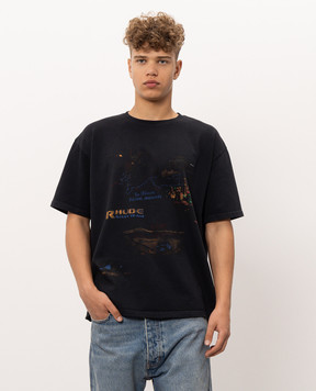 Rhude Черная футболка CARNET DE VOYAGE RHPF26TT06012