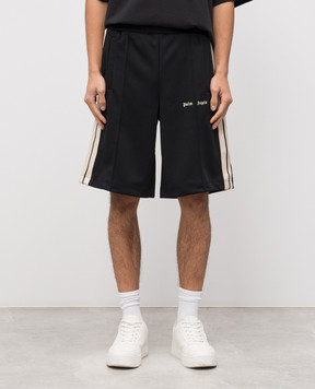 Palm Angels Чорні шорти з логотипом PMCL009C99FAB001