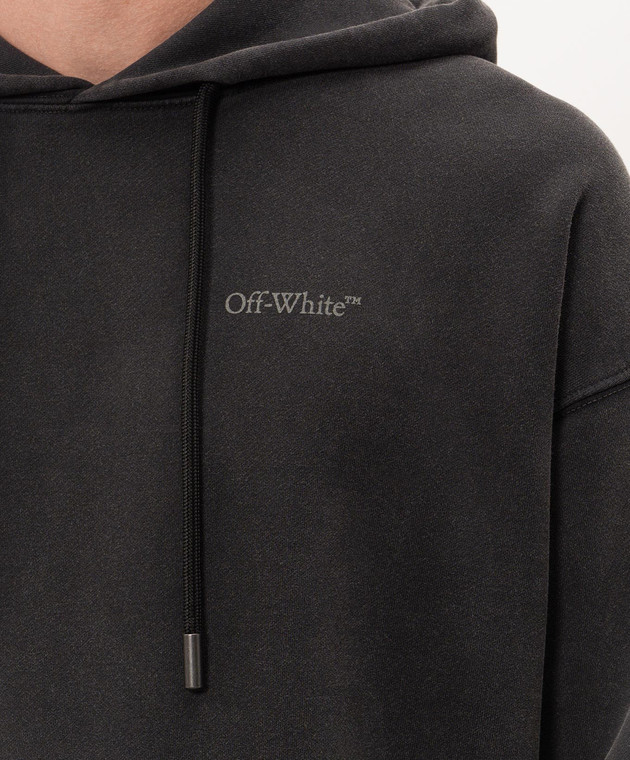 Off-White Серые худи Rugs Arrow 44MBB085F26F00J изображение 5