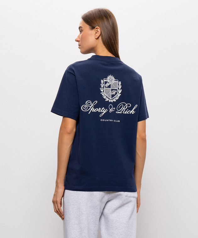 Sporty & Rich Синя футболка Club Script TO11985274BL106 зображення 4