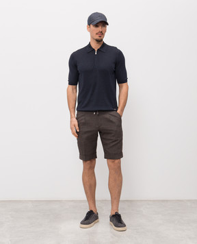 Enrico Mandelli Коричневі шорти з вовни, шовку та льону GYMSHO6020