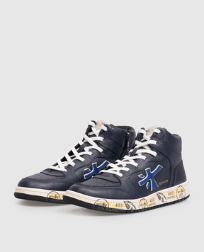 Premiata Дитячі сині шкіряні кросівки Marc 323695043640