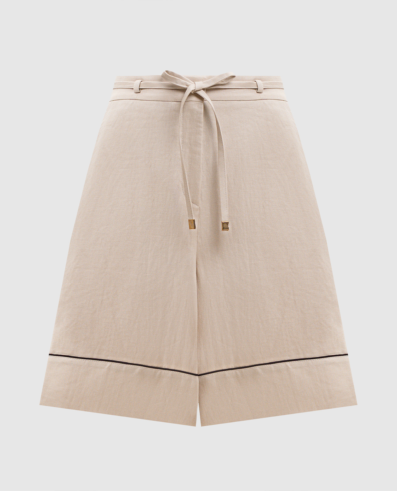 Бежевые бермуды из льна
