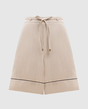 Agnona Бежеві бермуди з льону T81102YU3034