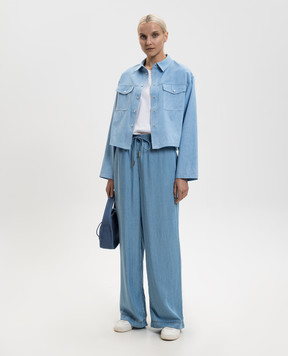 Twinset Голубые брюки с логотипом 261LL2QGG