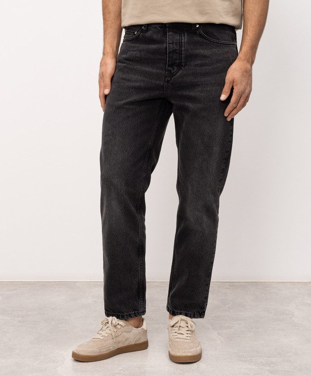 Ami Paris Темно-серые джинсы с логотипом патча HTR103DE0124 изображение 3