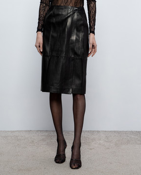 Ermanno Scervino Черная кожаная юбка D482O767GKH