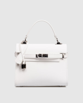 Gianni Notaro Біла шкіряна сумка-сетчел Ruga 099RUGANIKEL