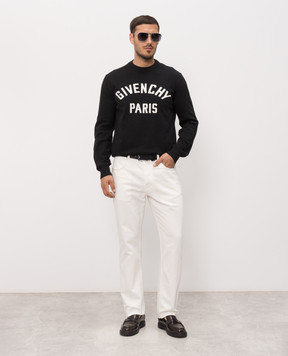 Givenchy Черный джемпер с узором логотипа BM90X94YQP