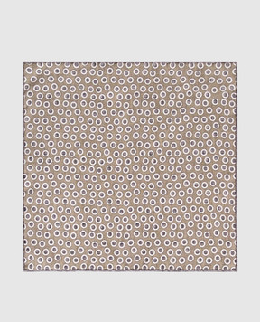 Brunello Cucinelli Платок-паше цвета хаки из шелка в узор MX8720091P