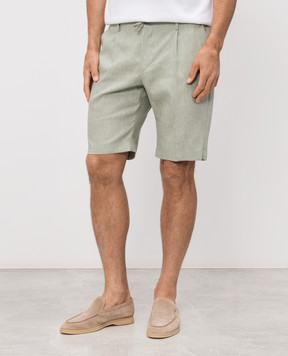 Stefano Ricci Зелені шорти з льону та вовни M1T6100300WL003L