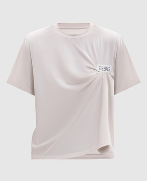 Maison Margiela MM6 Бежева футболка з нашивкою логотипа S52NF0018M20048