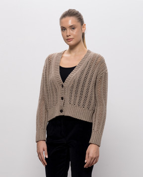 Max Mara Коричневый кардиган ZAINO из кашемира MXMZAINO