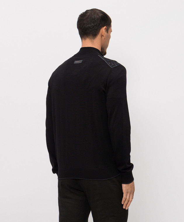 Stefano Ricci Черный кардиган с шелком K818108R31F26174 изображение 4