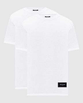 Balmain Набір білих футболок з патчем логотипа HH1EG000BD61