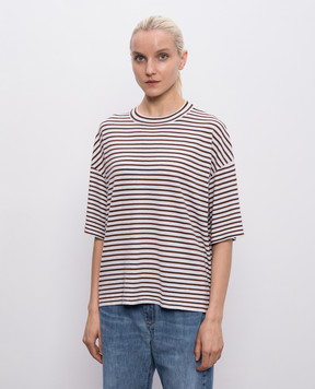 Brunello Cucinelli Белая футболка с кашемиром M9A849210