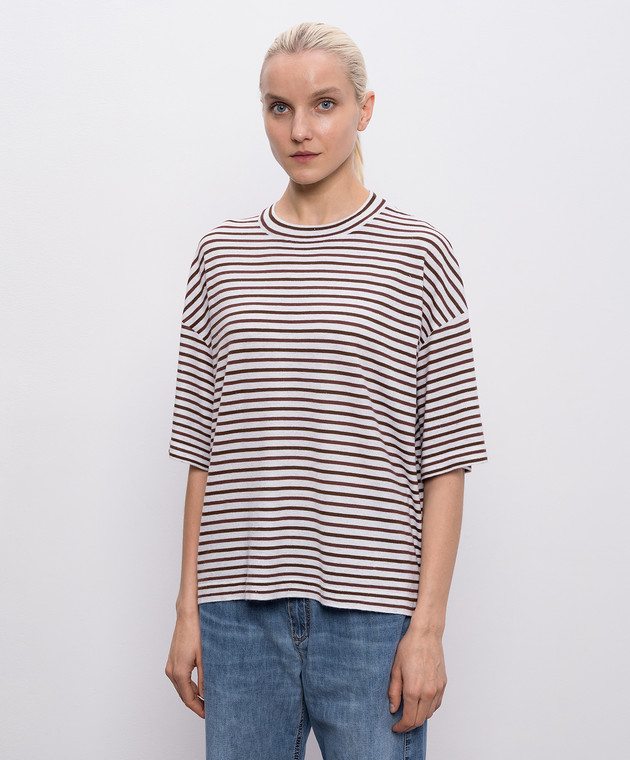 Brunello Cucinelli Белая футболка с кашемиром M9A849210 изображение 3