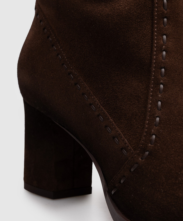 Santoni Коричневые замшевые сапоги WSDH72382FOTNHHA изображение 5
