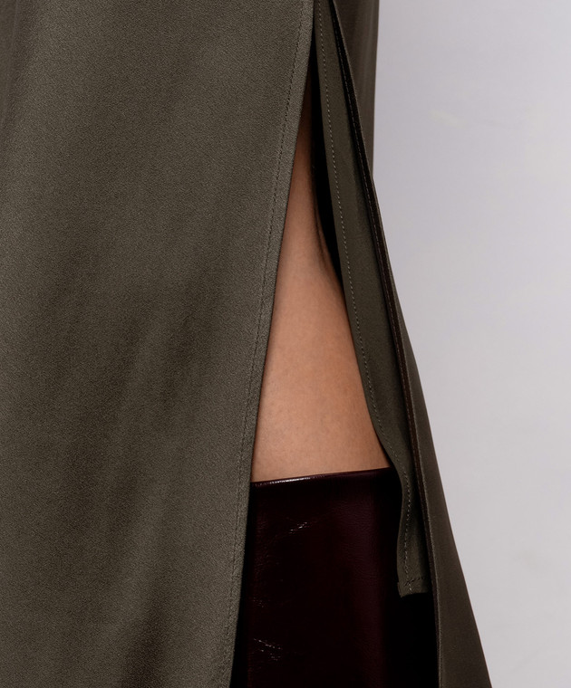 Brunello Cucinelli Юбка цвета хаки с разрезом M0H38G3414 изображение 5