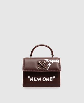 Off-White Бордовая кожаная сумка Jitney Baby OWWNP13F26LT01