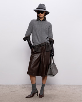 Brunello Cucinelli Коричневая рубашка из шерсти MP550M1M06