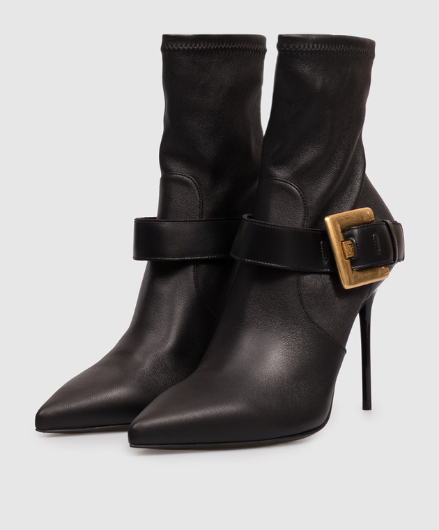 Balmain Черные кожаные ботильоны Anthem HN1TE282LSNA изображение 2