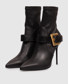 Balmain Чорні шкіряні ботильйони Anthem HN1TE282LSNA