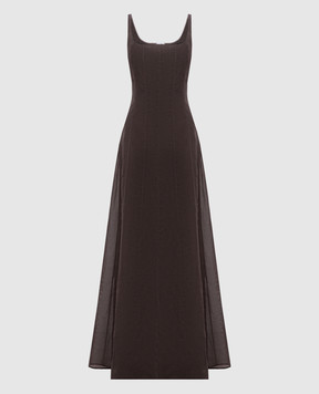 Brunello Cucinelli Коричнева сукня максі з ланцюжком моніль M0F91A5477
