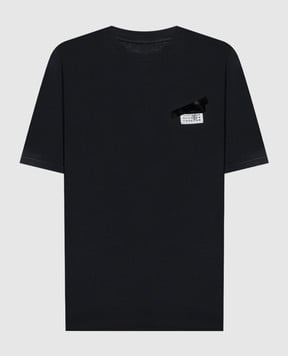 Maison Margiela MM6 Чорна футболка з емблемою S62GD0210M20115