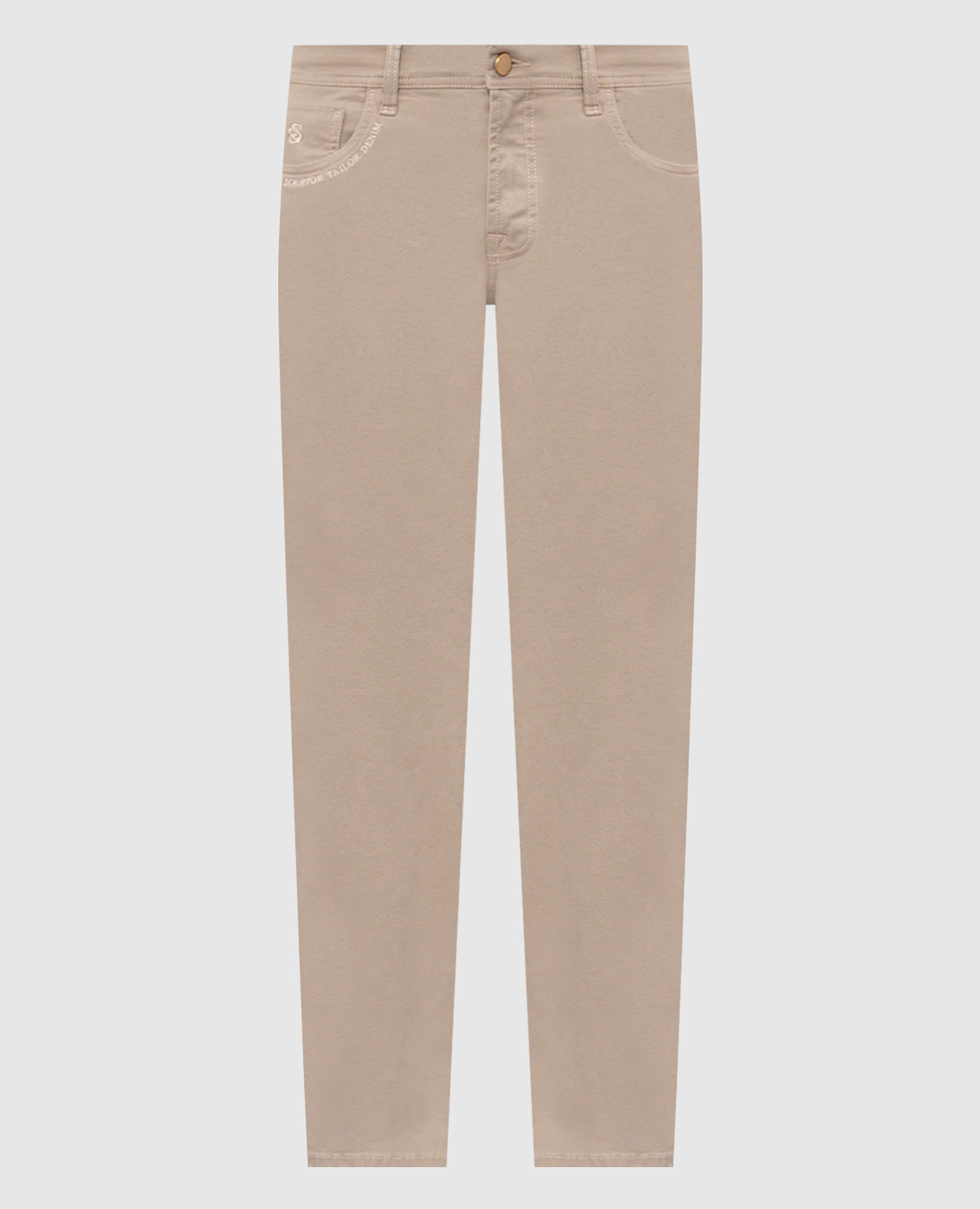 

Бежевые джинсы Костантино, Бежевый, Зауженные джинсы