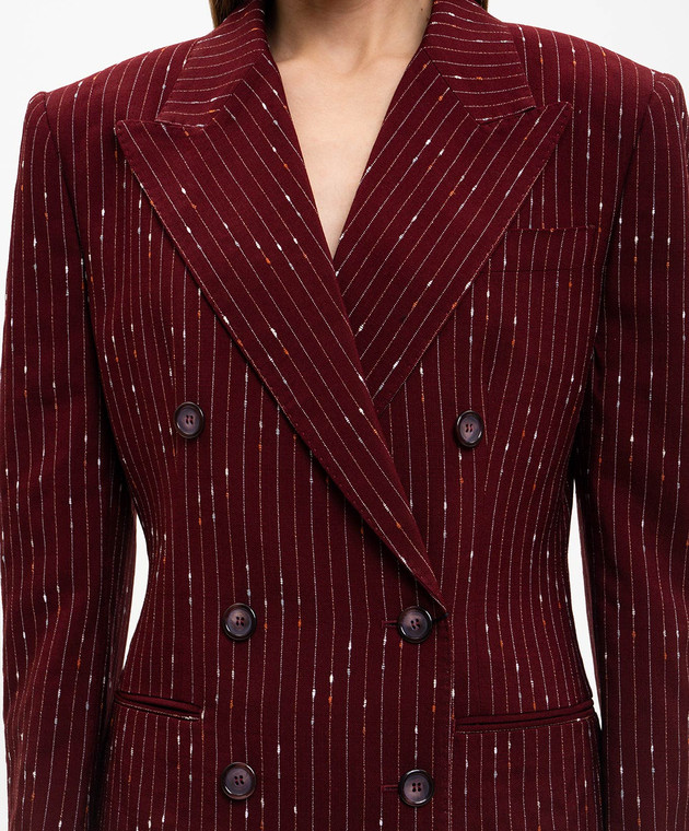 Dolce&Gabbana Бордовий двобортний жакет Taormina в смужку F29WPTFBMFW зображення 4